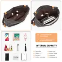 Kono Canvas Convertible Shoulder Bag, Large Capacity 2-in-1  Tote with Backpack Straps for Work, Travel and School Black image 3