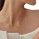 16-Inch 18K Gold Plated Heart Pendant Necklace, Dainty Stainless Steel Love Charm Choker image 5