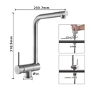 Mitigeur de cuisine pour évier spécial fenêtre en acier inoxydable brossé, rotation 360° image 0