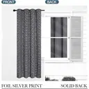 PONY DANCE Stores occultants imprimé aluminisé avec œillets, Lot de 2, L 140 x H 245 cm (L 55 x H 96 pouces), Gris image 6