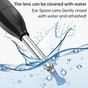 Sunluxy Visual Ear Cleaning Scoop, 5MP HD Camera, 6 LED Lights, Soft Silicone Tip, IPX5 Water Resistant, Type-C Charging, Compatible with iOS and Android, Includes 6 Replacement Silicone Ear Spoon Tips and 6 Ear Cleaning Tools, P2, Black image 3