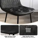 Vida Designs Dining Chairs Luton Quilted Black 2pcs image 6