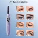 Sunluxy S600 Purple Electric Eyelash Curler, Natural Curling Lasting Styling, LED Temperature and Power Display, Smart Safe Automatic Power-off, Rechargeable Portable Eyelash Curler image 2