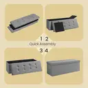 Ochama x SONGMICS Storage Chest, Storage Ottoman Bench, 38 x 110 x 38 cm, for Living Room, Bedroom, Entryway, Light Grey image 5