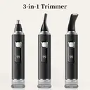 Sparoma 3-in-1 Ear and Nose Hair Trimmer – LED Display | 8500 RPM High-Speed Motor | IPX7 Waterproof | Type-C Rechargeable, Includes Extra Sideburn Trimmer and Eyebrow Trimmer Tips, TC-021 (Black) image 7