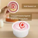 Dafuceramic Ramekins with Lids 8 oz White Creme Brulee Ramekins Ceramic Oven Safe Pudding Cups, Set of 6 Porcelain Custard for Baking Dishwasher and Microwave safe image 6