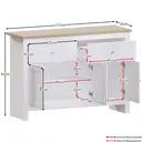 Vida Designs Sideboard Arlington 3 Doors 2 Drawers White/Oak Effect image 6