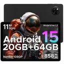 DOOGEE Tab A9+ Android Tablet， 11 inch， Gemini AI， 8，580 mAh， Octa-Core， 20GB RAM + 64GB ROM， 2TB Expandable， 13MP+5MP Camera， Widevine L1， Face ID， BT 5.0， 5G Wi-Fi， GPS， FM， OTG， Black image 0