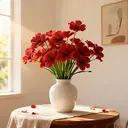 Wei's Moment 9Bundles Artificial  Flowers， UV Resistant Artificial Flowers Fake Plants Outdoor， 6 Colors Realistic Faux Plastic Spring Flower in Pots Indoor for Home Garden Porch Balcony Window Box Decor The sunset is red, New Year Sale , Top gift picks image 5