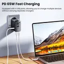 toocki Universal Travel Adapter 65W PD Fast Charger Adapter – International Power Adapter with 1 USB-A & 3 USB-C Ports – Plug Adapter for EU, UK, US, AUS image 2
