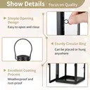 Lanterne décorative à suspendre en métal et verre noir - 24 cm image 3