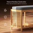 HOMCOM Bamboo Shoe Bench with Seat for Two People, 102cm Modern Entryway Shoe Bench with Open Shelf for Entryway Hallway Bedroom, Natural Wood Finish image 5