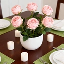 Yuejia 2Pcs 17.71in/45cmArtificial Austin Tea Rose Latex Simulation Flower Really Touch Wedding Banquet Family Party Garden Flowers Arrangement Decor(pink) image 4