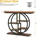Tribesigns Console Table 105cm Industrial 6 Tier Sofa Table Entrance Table with Circle Base Narrow Wood Accent Tables with Storage Shelves for Living Room Hallway Foyer Rustic Brown image 2