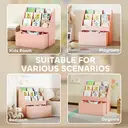 AIYAPLAY Kids Bookshelf, Bookcase Toy Storage Organiser with 3 Tier Shelves, Drawer, for Bedroom, Nursery, Playroom, Classroom, Pink image 3