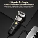 Sparoma Men's Electric Shaver– Dual Floating Blades, Digital Display, Wet & Dry Use, Type-C Rechargeable, Smart Motor, IPX6 Waterproof,  FK-608 image 4