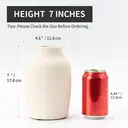 Yuejia Vase en céramique rustique blanc - 17,8 cm image 1