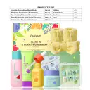 QUIYUM Kit de soins visage aux fruits (10 pièces) : nettoyant 100 g, tonique 160 ml, sérum 30 ml, crème 50 g, masques aux fruits 25 g × 4, et un serre-tête avec autocollants pour ongles. Cadeau de la Fête des Mères image 3