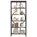 Tribesigns 180 Industrial Bookshelf, 6-Tier Tall Etagere Bookcase with Open Shelves, Metal Decorative Book Shelf Storage Shelving Unit for Living Room and Home Office, Rustic Brown image 3