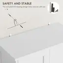 HOMCOM Kitchen Cupboard, Freestanding Modern Kitchen Storage Cabinet with 4 Doors, Drawer and Adjustable Shelf, White image 6