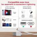 dpower F6000 Câble USB vers Lightning, 2A Charge Rapide Câble de Charge,1mètre blanc image 2
