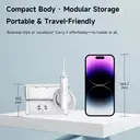 H2ofloss Portable Water Flosser, 6 Modes, 5 Spray Heads, 2500mAH Battery, 570ml Water Tank, IPX7 Waterproof, White image 3