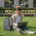 Sacs journaliers, sacs à dos ordinateur 17,3 pouces antivol sac homme travail université avec port USB rechargeable pour hommes, femmes, travail, voyage, affaires, gris, promotion Nouvel An, cadeau tendance image 5