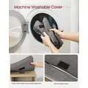 VASAGLE Shoe Bench, 15 Open Storage Compartments, 105x30x48cm, Oak with Blue Grains and Grey image 6