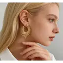 VoxorAI European and American style gold sunflower earrings, stud earrings, all seasons image 3
