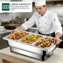 Huacan Réchaud Buffet Isotherme en Acier Inoxydable, Bassine de Service Chauffante Électrique, 1 pièce image 5