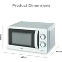 Tower T24042WHT Manual Microwave with Sleek Mirror Door, 800W, 20L, White & Chrome image 5