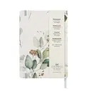 Jubiluu Carnet A5 à couverture rigide texturée, à réglure lignée - 96 feuilles (papier offset 100 g/m²) - Marque-page et bande élastique - Carnet réglure lignée crème classique pour l’écriture, l’école, le bureau et pour offrir - Blanc éucalyptus image 6