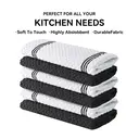 JORDAN&JUDY 6-Pack Gray Kitchen Towels, Soft & Durable, Highly Absorbent, 40x66cm image 1