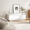 HOMCOM Couchtisch Höhenverstellbar, Wohnzimmertisch mit Hebeplatte, 2 Schublade und verstecktem Stauraum, Kaffeetisch Sofatisch für Wohnzimmer, Hochglanz Weiß image 8