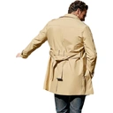 Men's Trench Coat Slim fit Double Breasted Long Jacket Notched Lapel Belt Fall Windproof Coat (khaki， XXL) image 3
