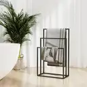 MINGHOUDTK Support vertical autoportant à 3 niveaux multi-étages pour serviettes de bain et de toilette, couvertures (salle de bains/chambre à coudre) image 1