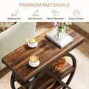 Tribesigns Coffee Side Tables, 3-Tier End Table for Living Room, Wood Sofa Side Table with Storage, Industrial Nightstand and Bedside Table with Geometric Metal Frame for Bedroom, Rustic Brown image 7