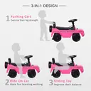 HOMCOM 3 in 1 Kids Ride On Car G350 Licensed Foot To Floor Slider Toddler Push Along NO POWER Pink 12-36 months image 7