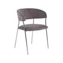 Interiors by Premier Dining Chair Tamzin Panelled Velvet Grey/Chrome 2pcs image 2