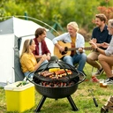 2-in-1 Feuerkorb & Holzkohlegrill, 51 cm Durchmesser Gussgrillrost, 34 cm hoch Feuerkorb auf Dreibein, tragbarer BBQ-Grill für Outdoor, Camping, Garten und Terrasse image 4