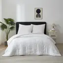 Meeallhome  Comforter Set Seersucker Textured Bedding set 135*200cm/50*75cm*1  White image 2
