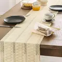 Boho Table Runner 5pcs table runner and placemat, Farmhouse Rustic Dining Kitchen Centerpiece Decor Small Macrame Woven Coffee Table Runner for Dresser Scarf Home Decor 12x72 inch*1,12.5*16.5inch*4,beige image 2