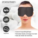 Masque de sommeil Zoesmien ZSM2320, masque pour les yeux ultra-fin bloquant la lumière, matériau en soie de mûrier et fibre de polyester, bande élastique réglable, gris, pour une utilisation à domicile pour le sommeil image 4