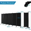 COSTWAY 6 Panel Room Divider on Wheels - Black image 5