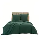 Meeallhome  Washed Brushed Duvet Cover Set 135*200cm/50*75cm*1  dark green image 7