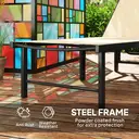 Outsunny 5 Pieces Cube Rattan Garden Furniture Set, Garden Dining Set with Wood-Plastic Table and 4 Armchairs, Space-Saving Rattan Table and Chairs with Removable Cushions for Patio, Beige image 5