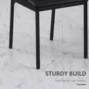 HOMCOM Dining Chairs Set of 4, PU Leather Upholstered Accent Chairs with Metal Legs for Kitchen, Black image 3