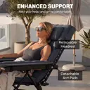 Outsunny Zero Gravity Chair, Folding Adjustable Sun Lounger Garden Recliner with Arm Pads, Cushion, Cup Holder and Headrest,  image 6