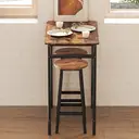 HOMCOM Bar Stools Set of 2, Industrial Breakfast Bar Stools with Footrest, Round Barstools, for Kitchen, Dining Room, Living Room, Brown image 8