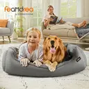 Feandrea Linenshade-Style Dog Bed, 110 x 75 x 27cm, Light Grey image 2